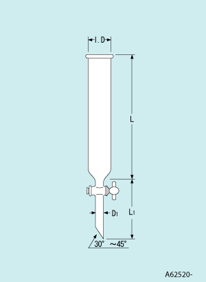 クロマトカラム PTFEコック TO-26型 内径26mm 長さ100~350mm - 柴田科学株式会社