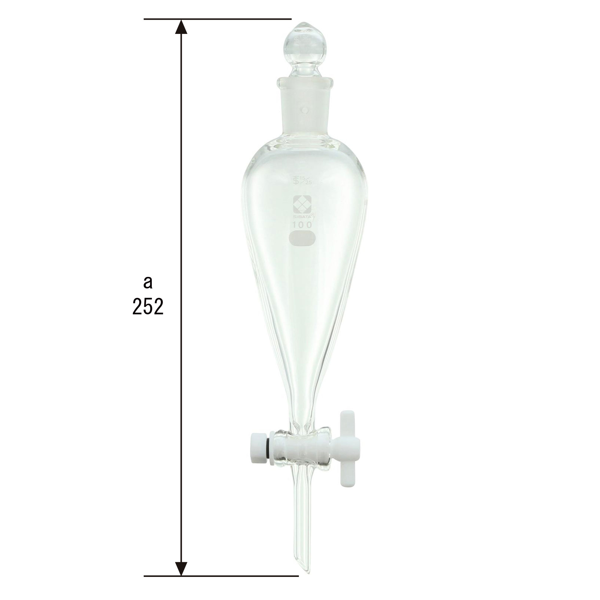 分液ロート スキーブ形 PTFEコック付 100mL - 柴田科学株式会社