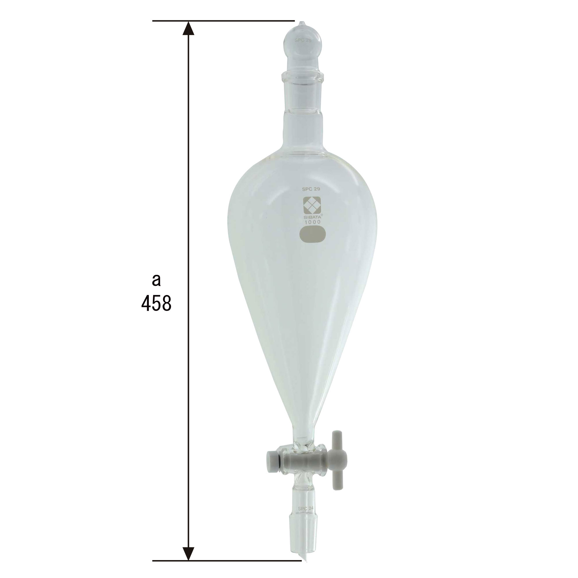 SPC分液ロート スキーブ形 PTFEコック付 1L SPC29-SPC24 - 柴田科学株式会社